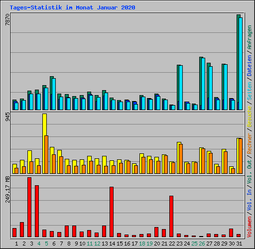 Tages-Statistik im Monat Januar 2020