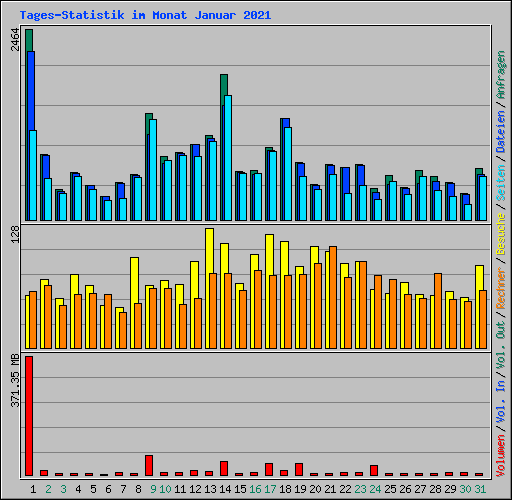 Tages-Statistik im Monat Januar 2021