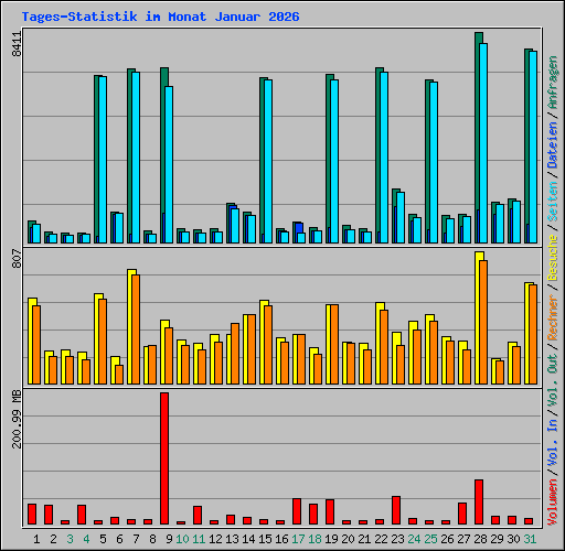 Tages-Statistik im Monat Januar 2026