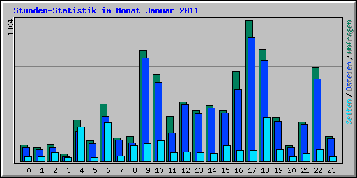 Stunden-Statistik im Monat Januar 2011