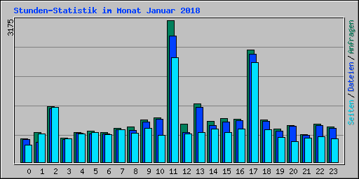 Stunden-Statistik im Monat Januar 2018