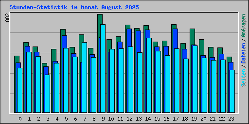 Stunden-Statistik im Monat August 2025