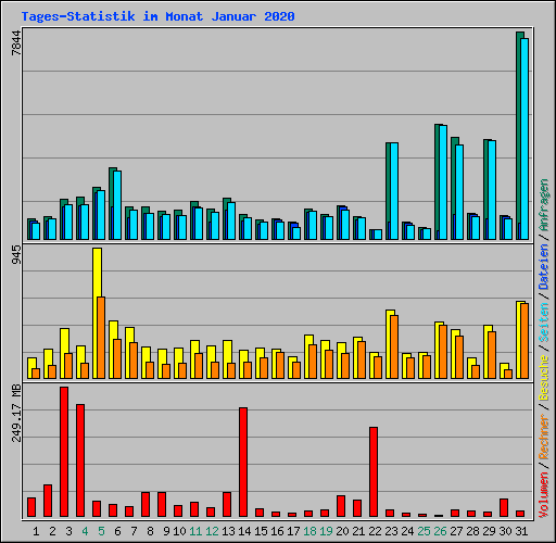 Tages-Statistik im Monat Januar 2020